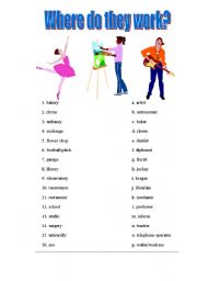 English Worksheet: Where do they work