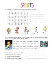 English Worksheet: Sports