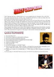 English Worksheet: TRACY CHAPMAN QUESTIONNAIRE