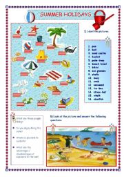 English Worksheet: SUMMER HOLIDAYS