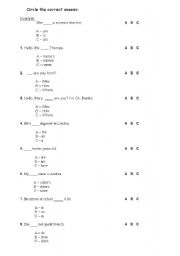 English worksheet: Worksheet - several topic