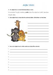 English worksheet: Adjectives