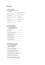 English worksheet: Present Simple Revision