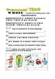 English worksheet: whose