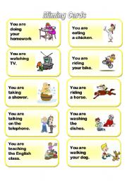 Mime Cards for Adverbs