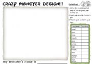 English Worksheet: My Monster Design