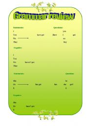 English Worksheet: have got or has got?
