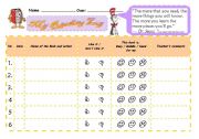 English Worksheet: My reading log
