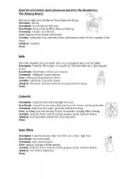 English worksheet: Princesses