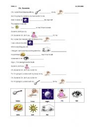 English Worksheet: Oh Susana - Song and worksheet