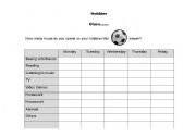 English worksheet: my daily hobby