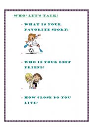 English Worksheet: FIRST DAY INTRODUCTIONS