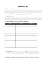 English worksheet: behaviour goal