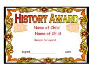 English worksheet: award certificate