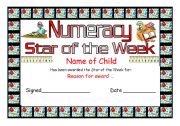 English Worksheet: star of the week