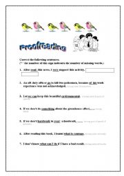 English Worksheet: Proof-reading 