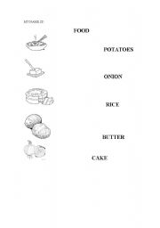 English worksheet: FOOD