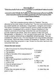 English Worksheet: Thai Fruit
