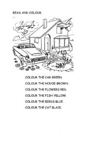 English Worksheet: Read and colour