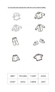 English Worksheet: Clothes activities