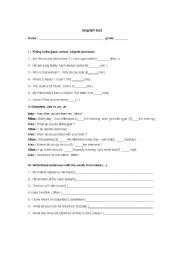 English worksheet: test