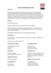 English Worksheet: Guide to business letters