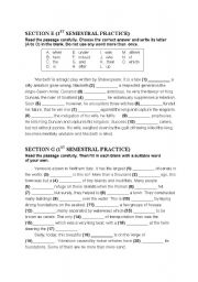 English worksheet: vocabulary and preposition worksheet