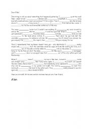 English worksheet: writting a letter