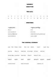 English worksheet: LESSON 0