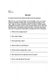 English worksheet: Main Idea, Making Inferences & Sequencing