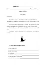 English Worksheet: Daily routine