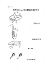 English Worksheet: MUSICAL INSTRUMENTS