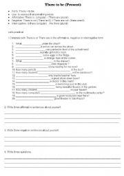 English Worksheet: There to be