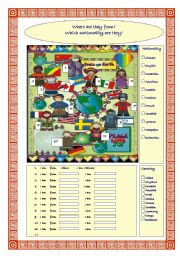 English Worksheet: Countrries and nationalities