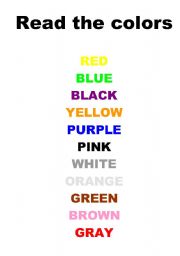 English Worksheet: Color game