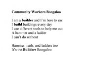 English Worksheet: Community Workers Boogaloo Chant