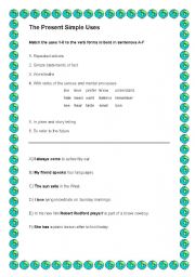 English Worksheet: The Present Simple Uses
