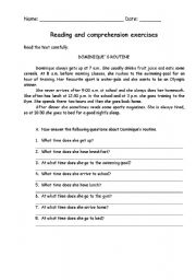 English Worksheet: Daily Activities