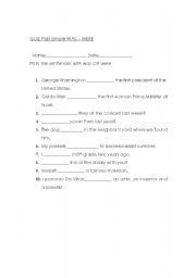 English worksheet: Past Time