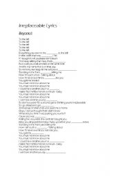 English worksheet: Irreplacable Beyonce