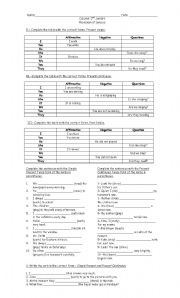 English Worksheet: Present simple - present continuos and past simple