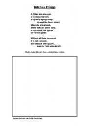 English Worksheet: Kitchen Things