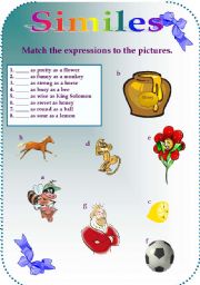 English Worksheet: Similes