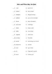 English Worksheet: Jobs and What they Do
