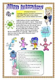 English Worksheet: Alien Interview