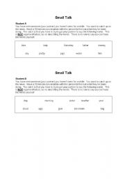 English Worksheet: Small talk 2