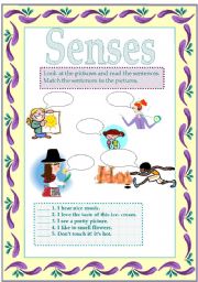 English Worksheet: The senses