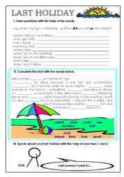 English Worksheet: LAST HOLIDAY