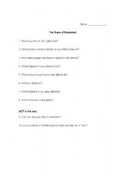 Smil Vanvid Adskille English worksheets: Basketball Quiz
