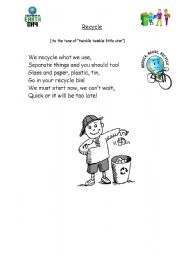English Worksheet: Recycle Poem